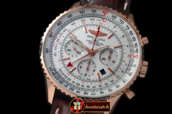 BSW0286A - Navitimer GMT RG/LE White A-7750