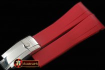 ROLACC021B - Red Rubber Strap 20/18 with Insignia Clasp