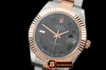 Best Replica Rolex Datejust II SS/RG Oyster Fluted Grey Roman As