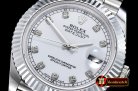 Rolex Datejust II DJ2 41mm Jub Flt SS/SS Pearl Wht Diams BP A323