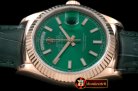 Replica Rolex DayDate Fluted Green RG/LE Asian 2836