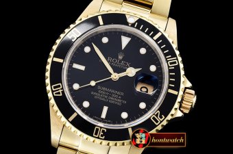 Rolex Submariner 16618 YG/YG Black BP Ult A3135 Mod