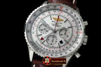 BSW0287A - Navitimer GMT SS/LE White A-7750