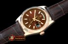 Replica Rolex DayDate Fluted Brown RG/LE Asian 2836