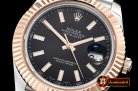 Rolex Datejust II DJ2 41mm Jub Flt RG/SS Black Stk BP A3235 Mod