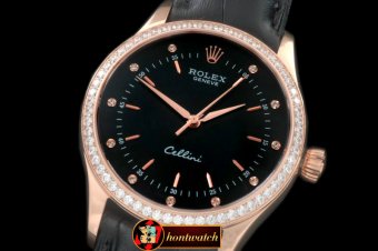 ROLCEL065C - 2014 Cellini Time RG/LE Black Asia 2824