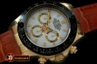 Replica Rolex Daytona 116528 YG/LE Wht Stk A-7750 Sec@6