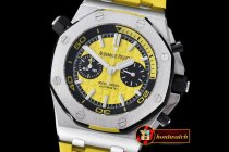 AP0359 - Royal Oak Offshore Diver Chrono SS/RU Yellow Noob A3126