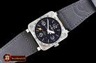 BELL & ROSS BR03-93 GMT 42mm Automatic SS/LE Black Asia 2836