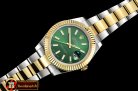 Rolex Datejust II DJ2 41mm Oyst Flt YG/SS Green Stick BP A3136 M