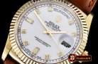 Replica Rolex Daydate 36mm YG/LE White Diamonds A2836