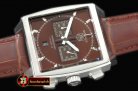 TAG0279A - Monaco Classic SS/LE Brown Jap OS20 Quartz Chrono