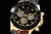 Replica Rolex Daytona 116528 YG/LE Black Diam A-7750 Sec@6