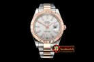 Rolex DJ2 41mm Oyst Flt RG/SS Silv. Wht Stk BP A3136 Mod