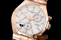 VACH. CONSTANTINE Overseas Dual Time Power Reserve RG/RG Wht TWA A1222