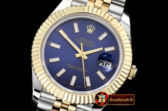 Rolex Datejust II DJ2 41mm Jub Flt YG/SS Blue Stk BP A3235 Mod