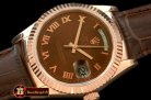 Replica Rolex DayDate Fluted Brown Roman RG/LE Asian 2813