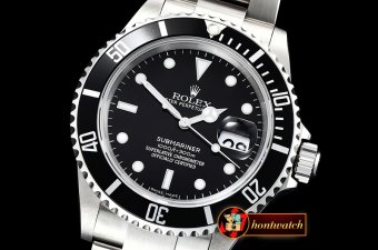 Rolex Submariner Ref.16610 SS/SS Black JF Asia 3135 Mod