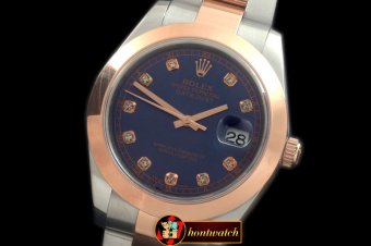 R2DJ0194F - SS/RG Oyster Blue Diam Asian Eta 2836-2