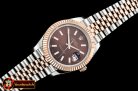 Rolex Datejust II 41mm Jub Flt RG/SS Brown Stick BP Swiss 2836