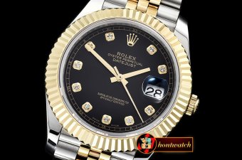 Rolex Datejust II DJ2 41mm Jub Flt YG/SS Black Diams BP Swiss 28