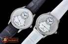 JAQUET DROZ Grande Secs Diams SS/LE White MOP ST 8003