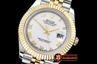 Rolex Datejust II DJ2 41mm Jub Flt YG/SS White Roman BP A3235 Mo