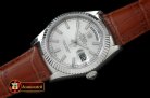 Replica Rolex DayDate Fluted Silver SS/LE Asian Eta 2836