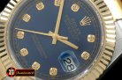 R2DJ0191G - SS/YG Oyster Fluted Blue Diam Asian Eta 2836-2