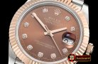 Rolex Datejust II 41mm Jub Flt RG/SS Brown Diams BP Swiss 2836