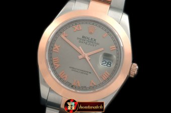 R2DJ0193F - SS/RG Oyster Grey Roman Asian Eta 2836-2