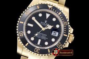 Rolex Submariner 116618 YG/YG Black BP Ult A3135 Mod