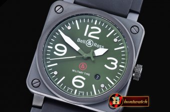 Replica Bell & Ross BR03-92 Military Ed. PVD/RU Green Miyota 901