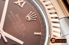 Rolex DJ2 41mm Oyst Flt RG/SS Brown Roman BP A3136 Mod