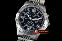 GU027 - G-Timeless Men Chronograph SS/SS Black Swiss ETA Qtz