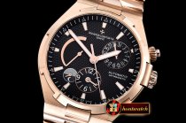 VACH. CONSTANTINE Overseas Dual Time Power Reserve RG/RG Blk TWA A1222