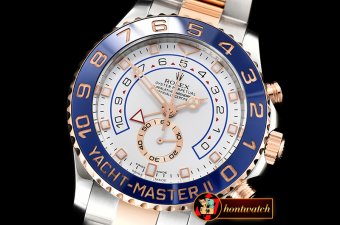 Rolex YachtMaster 116681 Blue RG/SS White JF V2 A7750 Mod