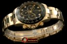 Replica Rolex Daytona 116528 YG/YG Black Diam A-7750 Sec@6