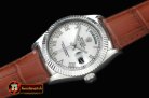 Replica Rolex DayDate Fluted Silver Roman SS/LE Asian Eta 2836