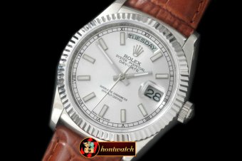 Replica Rolex DayDate Fluted Silver SS/LE Asian Eta 2836