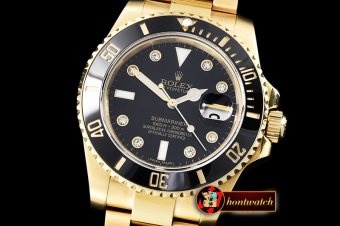 Rolex Submariner 116618 Diam YG/YG Blk BP V2 SP Asia 3135