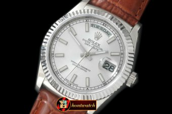 Replica Rolex DayDate Fluted Silver SS/LE Asian 2813