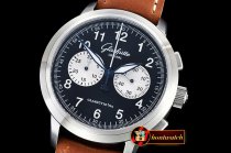 Glashutte Senator Navigator Chronograph SS/LE Blk/Wht A7750
