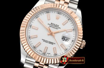 Rolex Datejust II DJ2 41mm Jub Flt RG/SS White Stk BP A3235 Mod