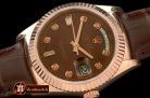 Replica Rolex DayDate Fluted Brown Diam RG/LE Asian 2836