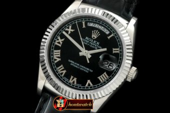 Replica Rolex DayDate Fluted Black Roman SS/LE Asian Eta 2836