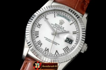 Replica Rolex DayDate Fluted White Roman SS/LE Asian Eta 2836