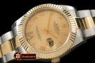 R2DJ0189C - SS/YG Oyster Fluted Gold Roman Asian Eta 2836-2