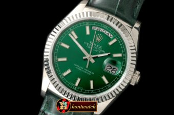 Replica Rolex DayDate Fluted Green SS/LE Asian Eta 2836