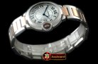 CAR0333 - Ballon Bleu De Cartier Ladies SS/RG White Swiss Qtz